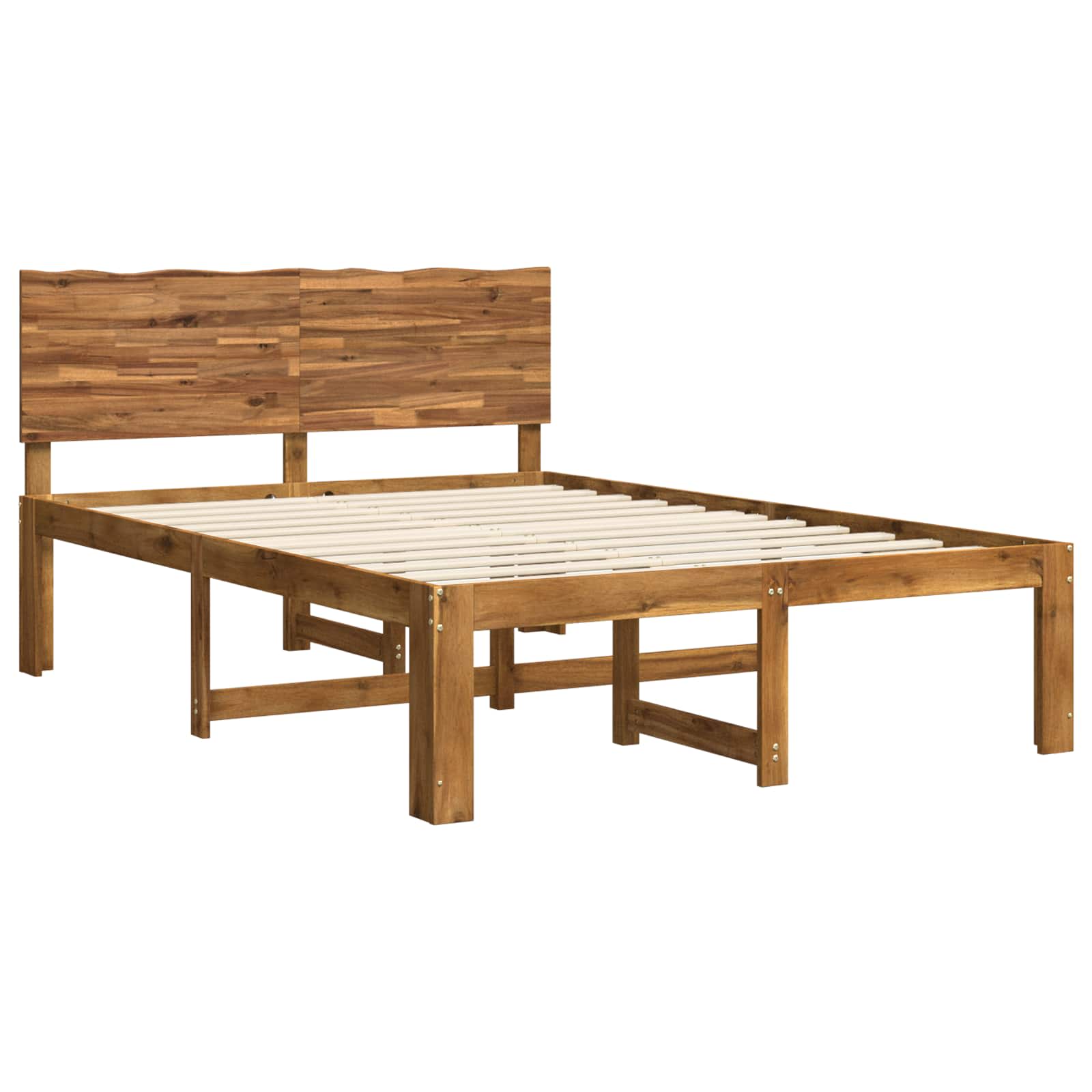 Διπλό Κρεβάτι με Κεφαλάρι ROSTOCK Φυσικό 150 x 200 cm - Pakobazaar