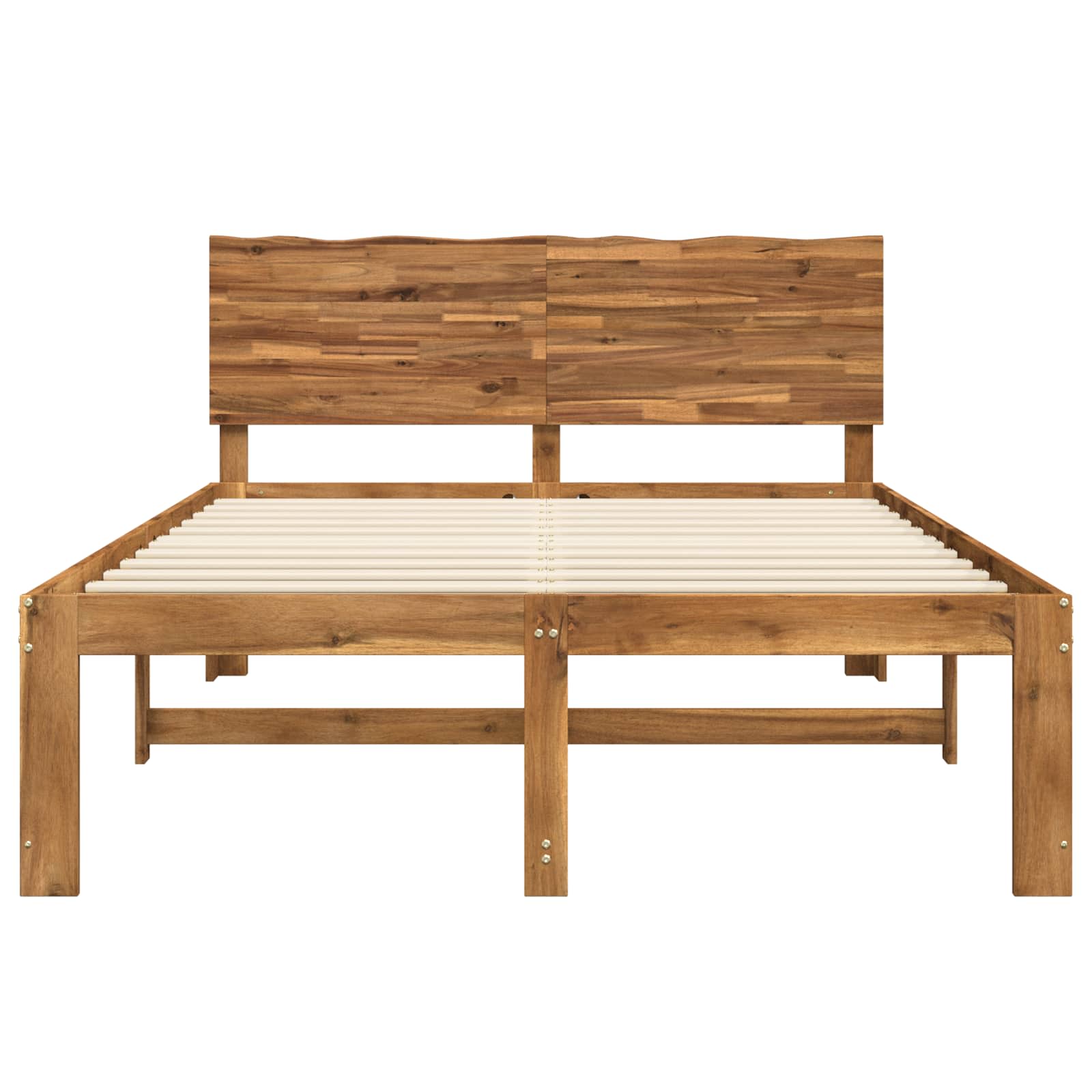 Διπλό Κρεβάτι με Κεφαλάρι ROSTOCK Φυσικό 150 x 200 cm - Pakobazaar