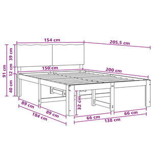 Διπλό Κρεβάτι με Κεφαλάρι ROSTOCK Λευκό 150 x 200 cm - Pakobazaar