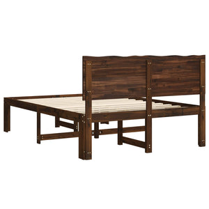 Διπλό Κρεβάτι με Κεφαλάρι ROSTOCK Σκούρο Καφέ 160 x 200 cm - Pakobazaar