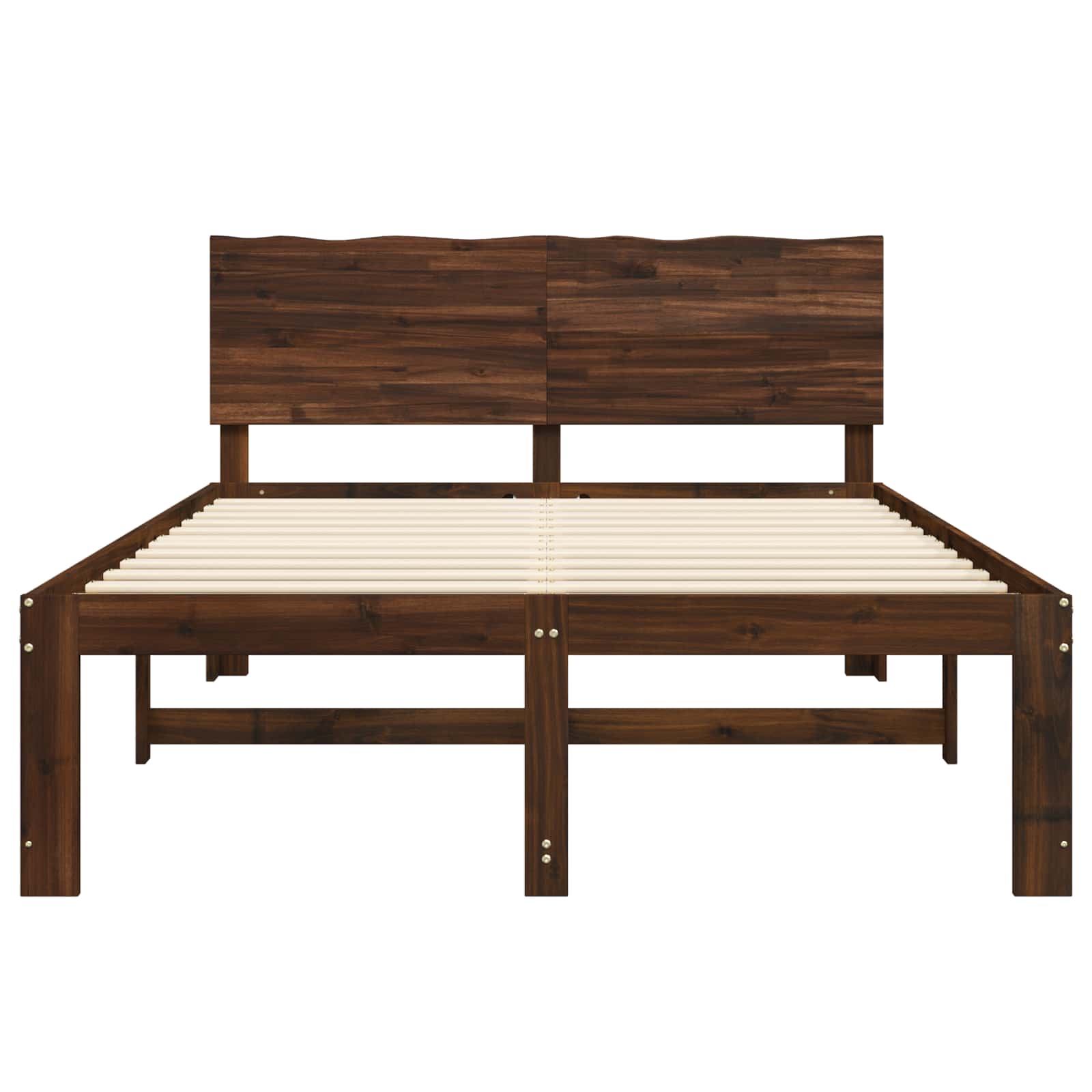Διπλό Κρεβάτι με Κεφαλάρι ROSTOCK Σκούρο Καφέ 160 x 200 cm - Pakobazaar