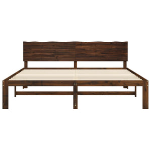 Διπλό Κρεβάτι με Κεφαλάρι ROSTOCK Σκούρο Καφέ 180 x 200 cm
