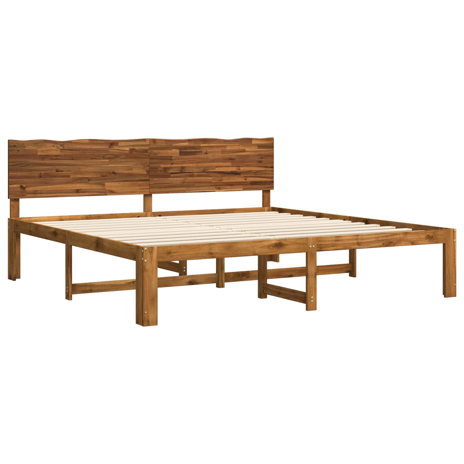 Διπλό Κρεβάτι με Κεφαλάρι ROSTOCK Φυσικό 200 x 200 cm