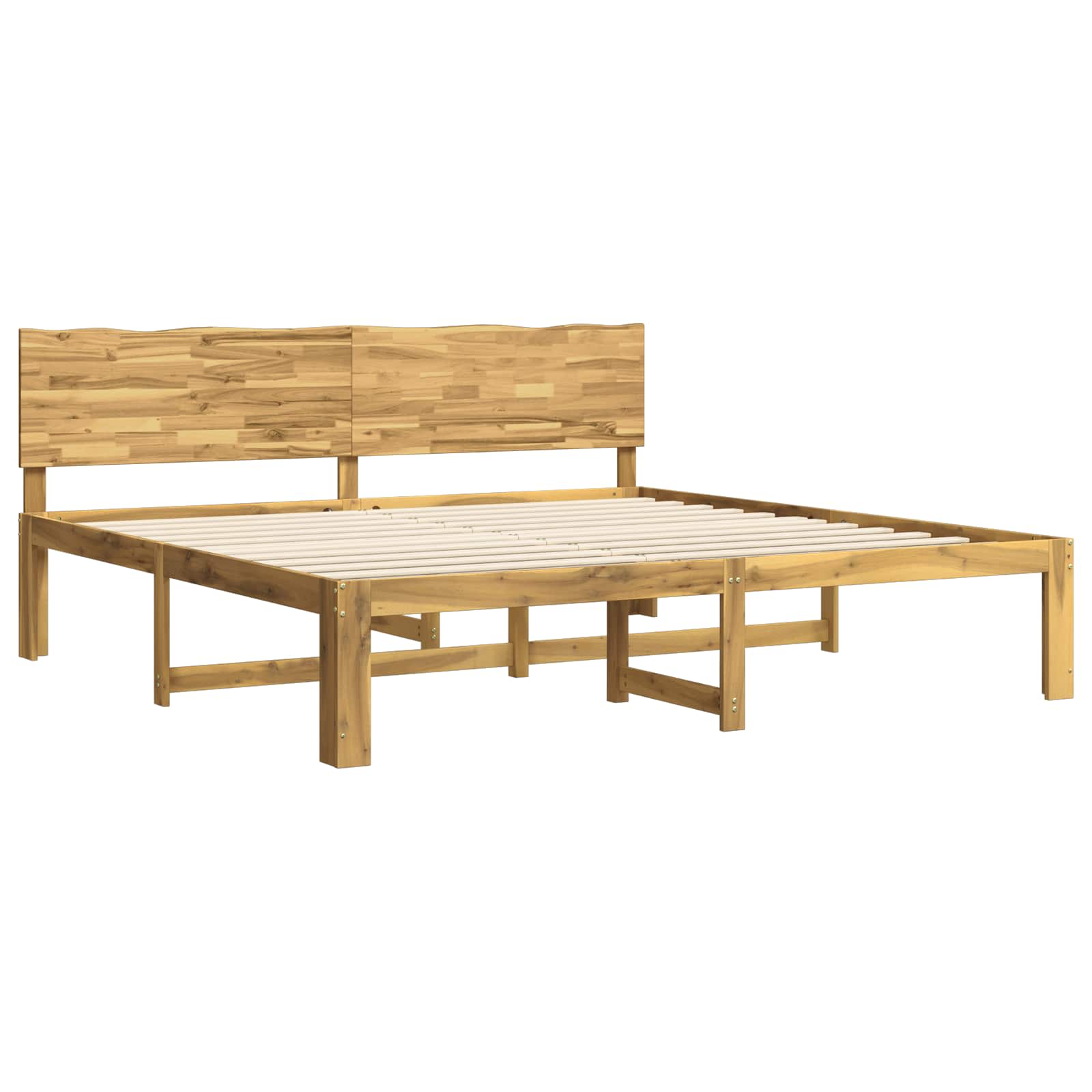 Διπλό Κρεβάτι με Κεφαλάρι ROSTOCK Λευκό 200 x 200 cm