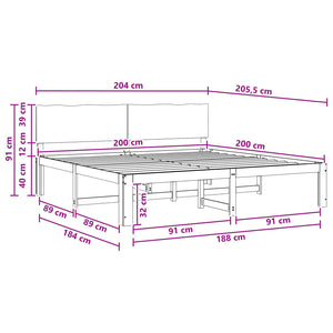 Διπλό Κρεβάτι με Κεφαλάρι ROSTOCK Λευκό 200 x 200 cm