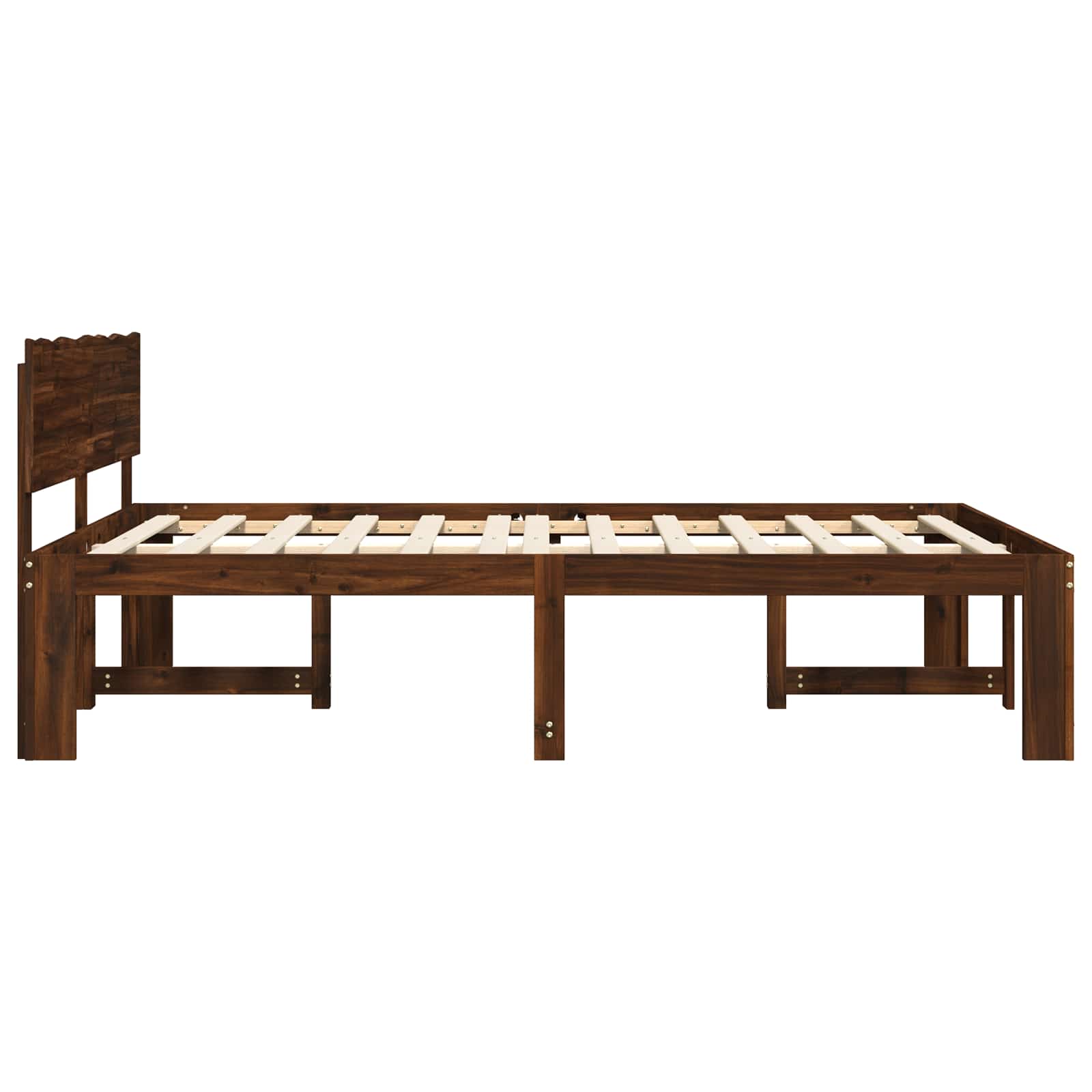 Διπλό Κρεβάτι με Κεφαλάρι ROSTOCK Σκούρο Καφέ 150 x 200 cm - Pakobazaar