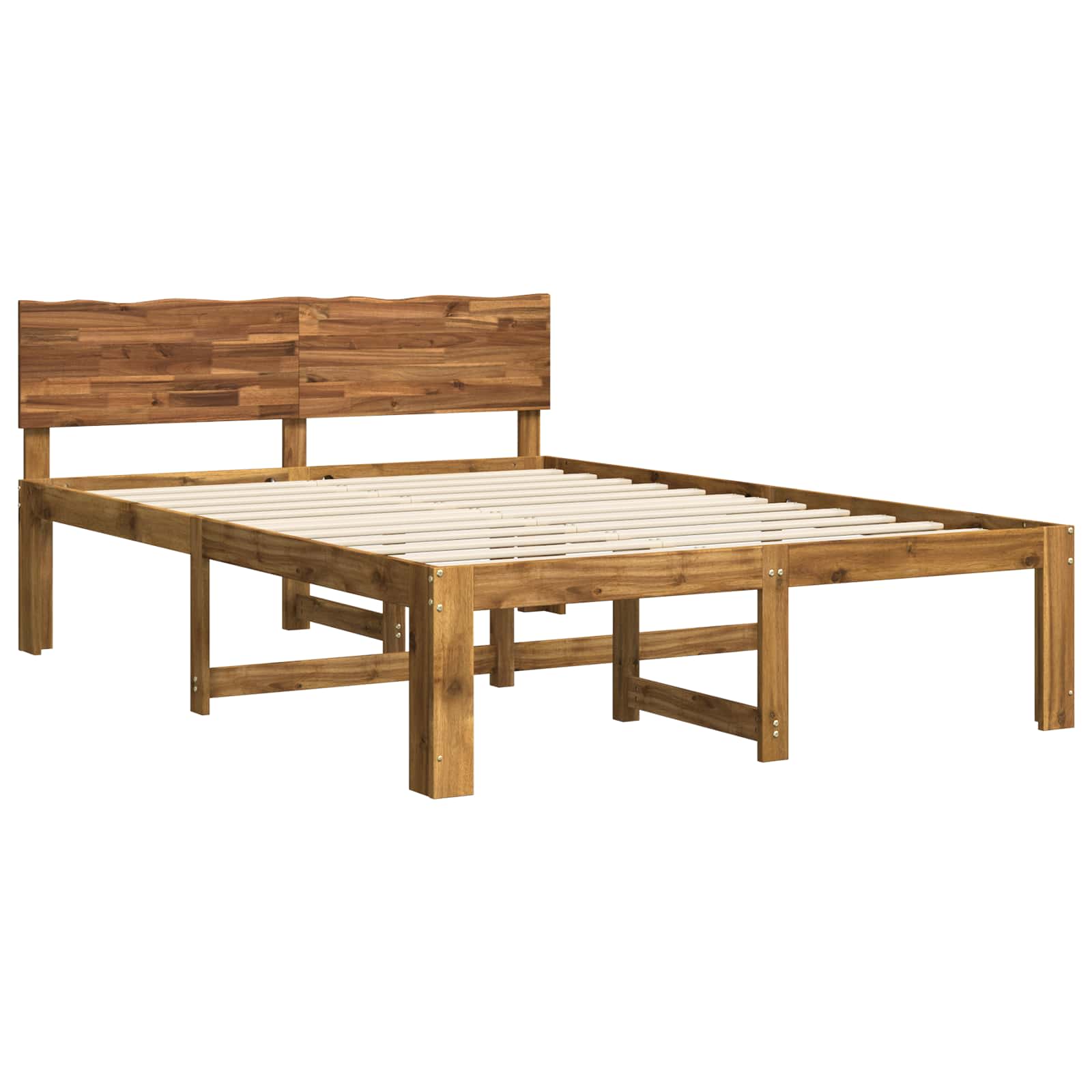 Διπλό Κρεβάτι με Κεφαλάρι ROSTOCK Φυσικό 150 x 200 cm - Pakobazaar