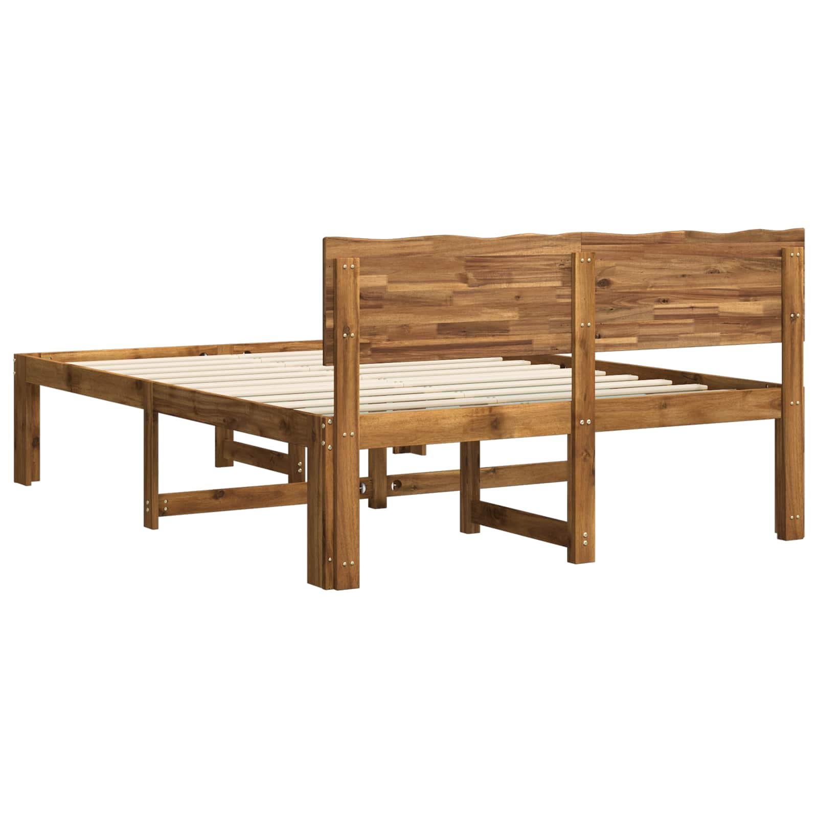 Διπλό Κρεβάτι με Κεφαλάρι ROSTOCK Φυσικό 150 x 200 cm - Pakobazaar