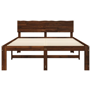 Διπλό Κρεβάτι με Κεφαλάρι ROSTOCK Σκούρο Καφέ 160 x 200 cm