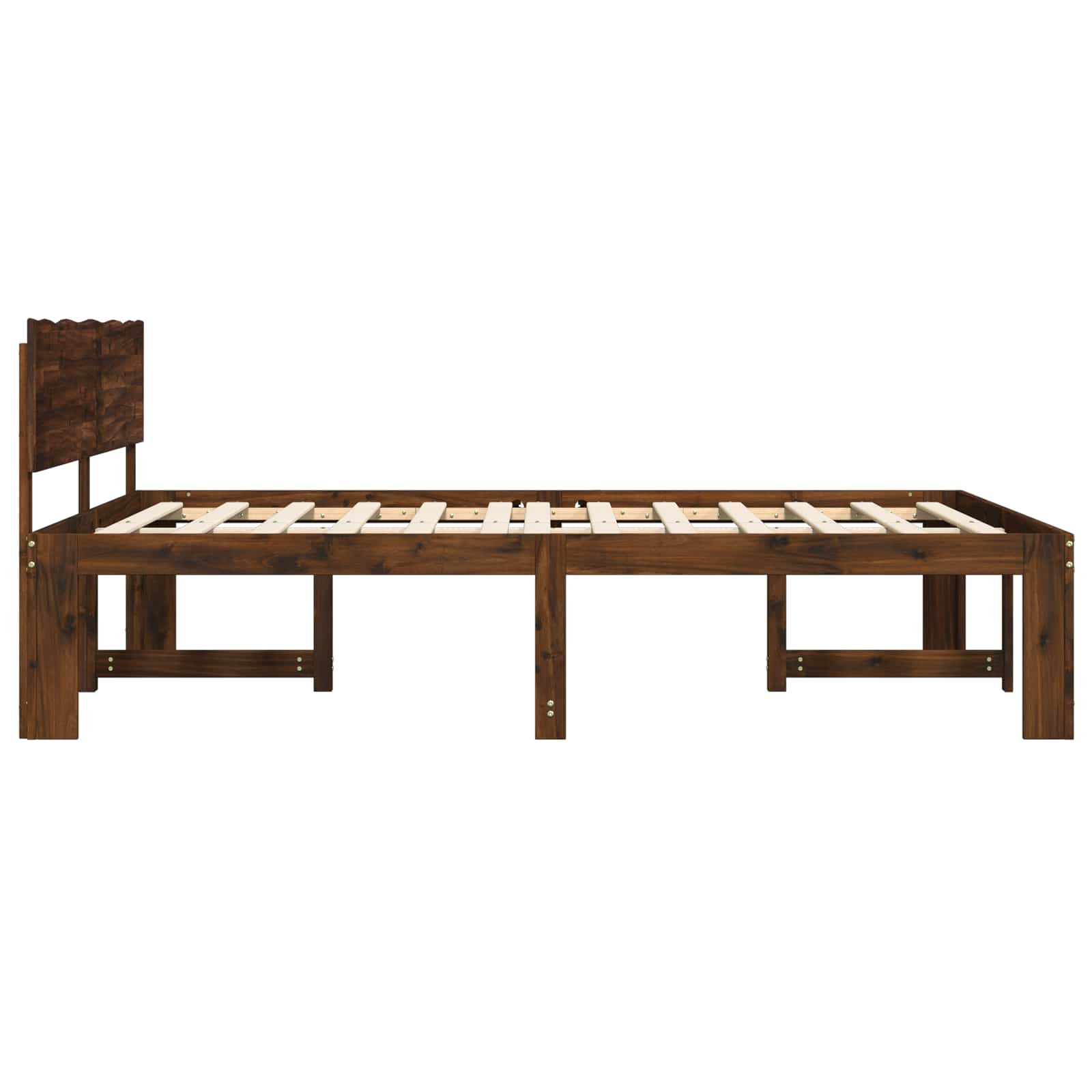 Διπλό Κρεβάτι με Κεφαλάρι ROSTOCK Σκούρο Καφέ 180 x 200 cm - Pakobazaar