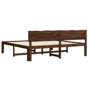 Διπλό Κρεβάτι με Κεφαλάρι ROSTOCK Σκούρο Καφέ 200 x 200 cm