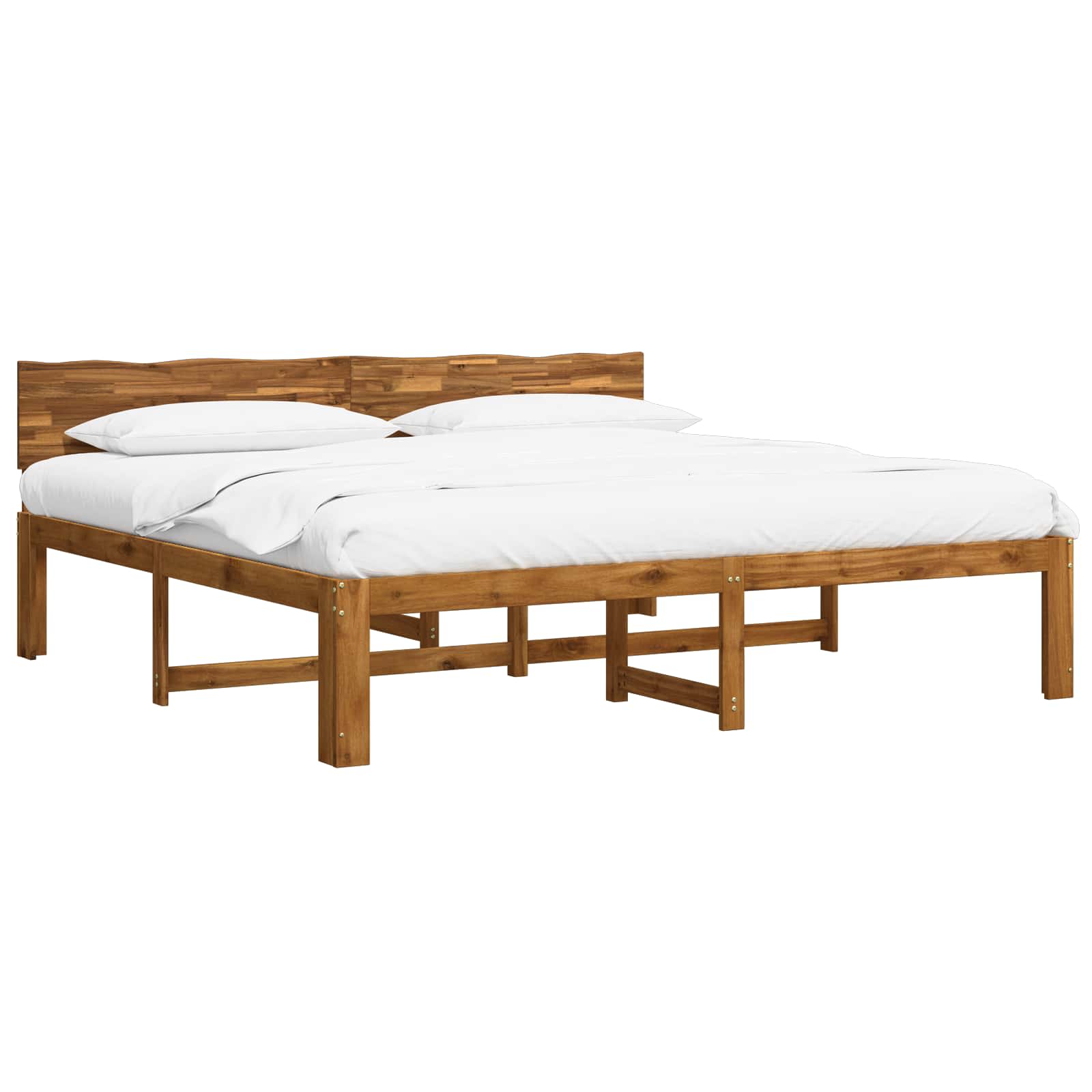 Διπλό Κρεβάτι με Κεφαλάρι ROSTOCK Φυσικό 200 x 200 cm - Pakobazaar