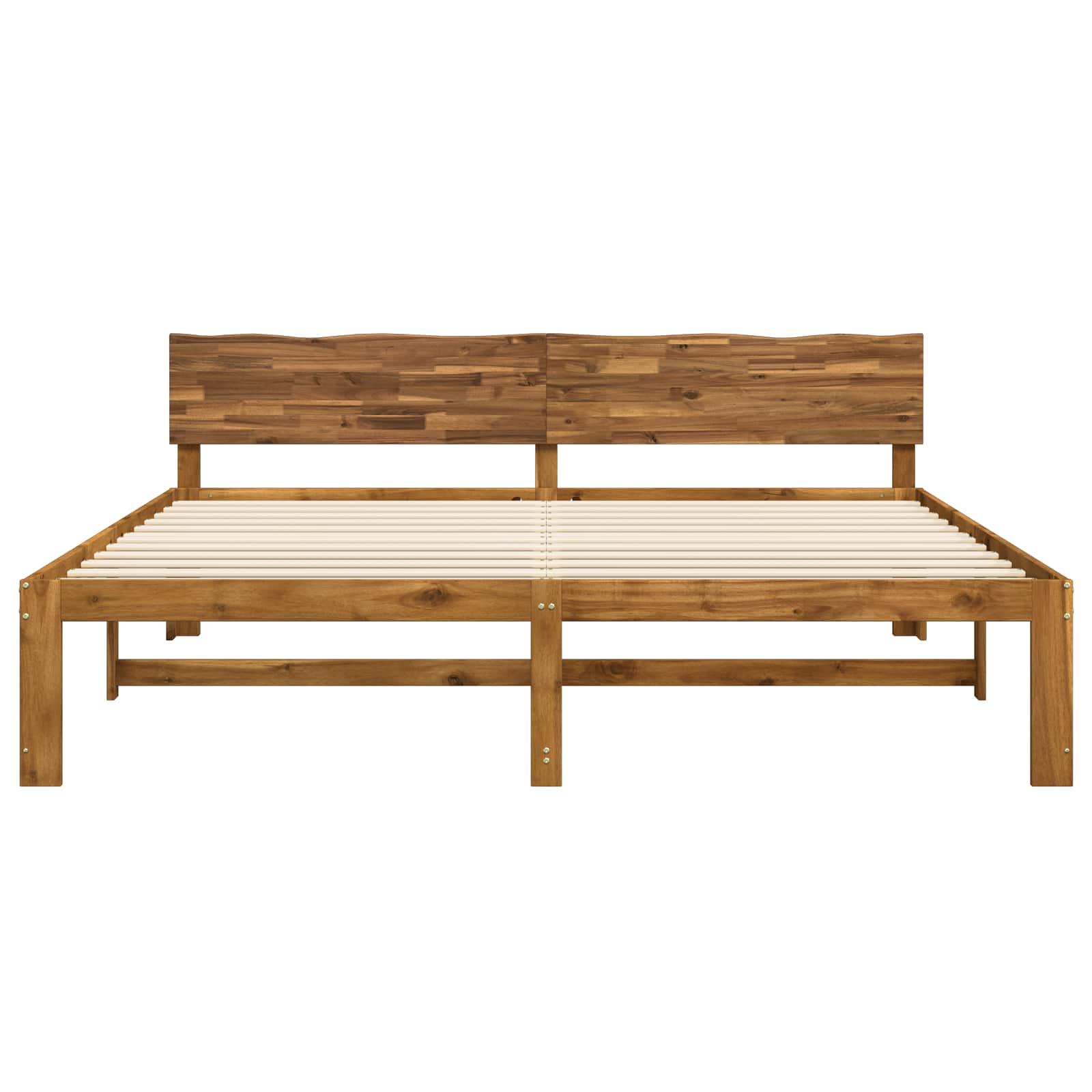 Διπλό Κρεβάτι με Κεφαλάρι ROSTOCK Φυσικό 200 x 200 cm - Pakobazaar