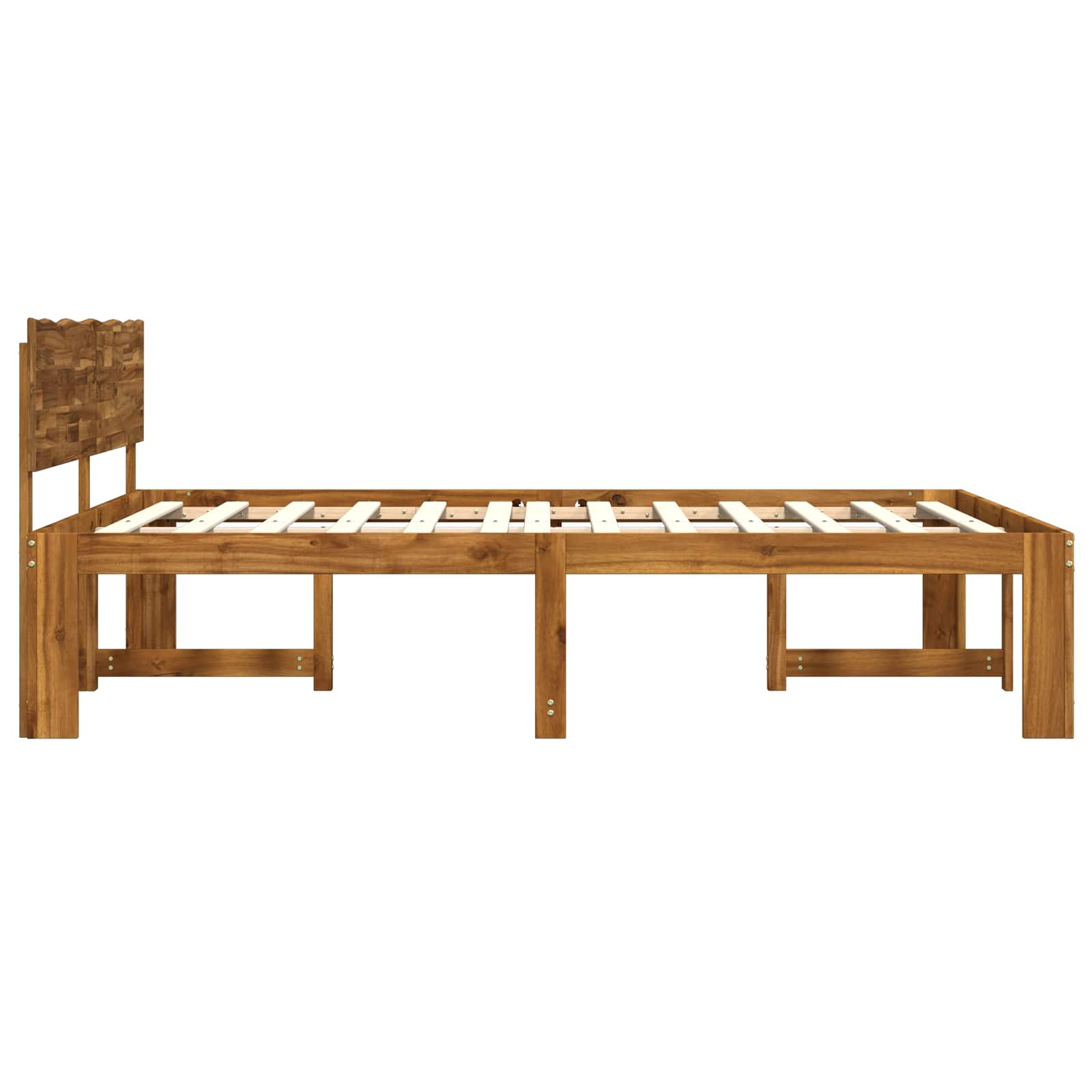 Διπλό Κρεβάτι με Κεφαλάρι ROSTOCK Φυσικό 200 x 200 cm - Pakobazaar