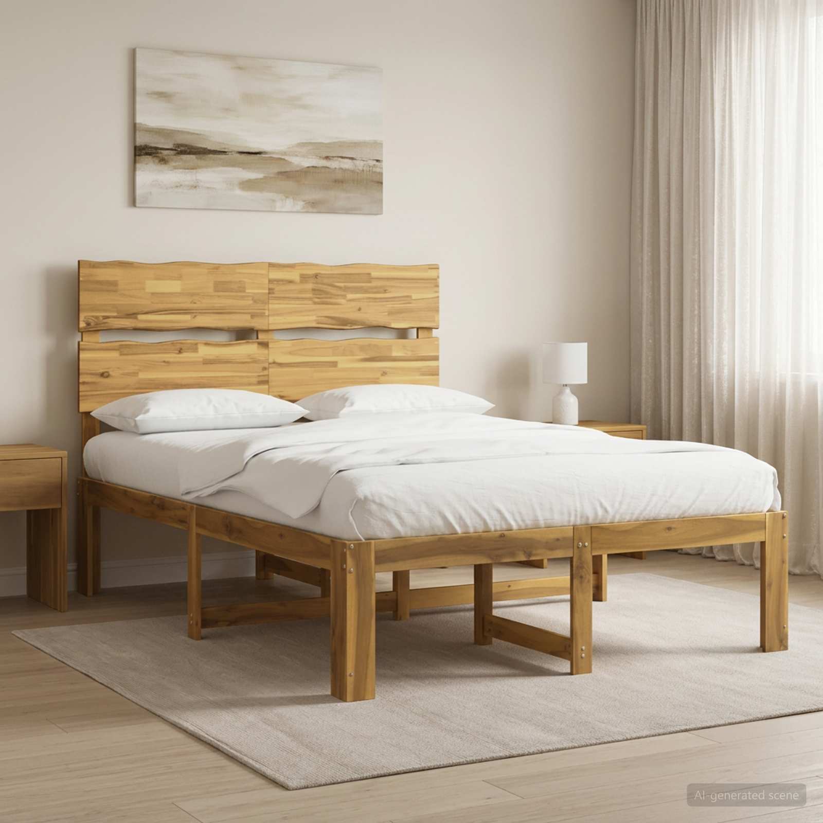 Διπλό Κρεβάτι με Κεφαλάρι ROSTOCK Λευκό 120 x 190 cm - Pakobazaar