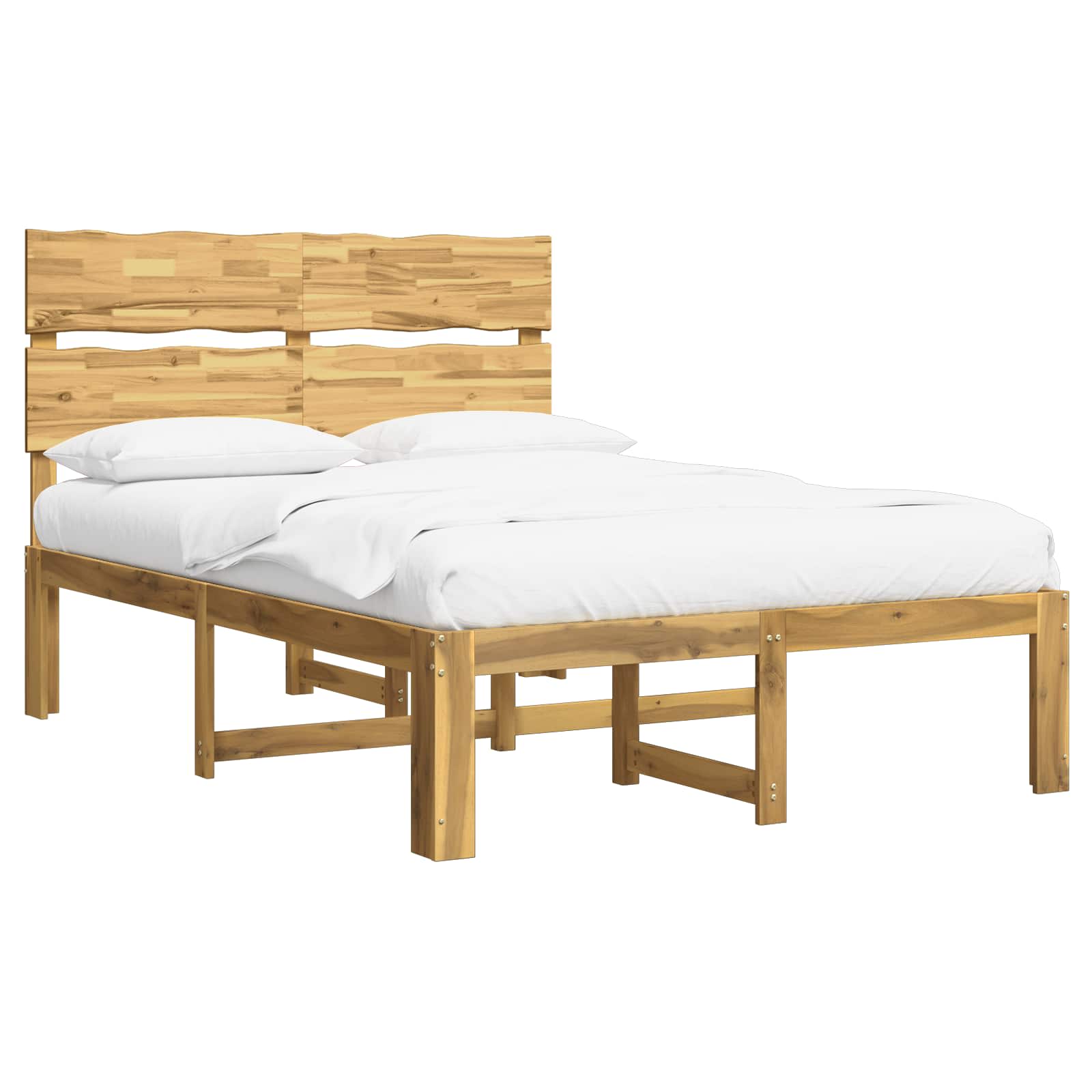 Διπλό Κρεβάτι με Κεφαλάρι ROSTOCK Λευκό 135 x 190 cm - Pakobazaar