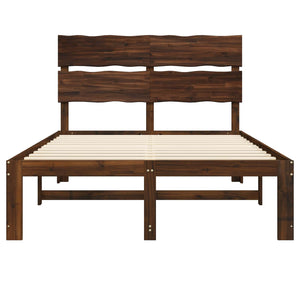 Διπλό Κρεβάτι με Κεφαλάρι ROSTOCK Σκούρο Καφέ 140 x 200 cm - Pakobazaar