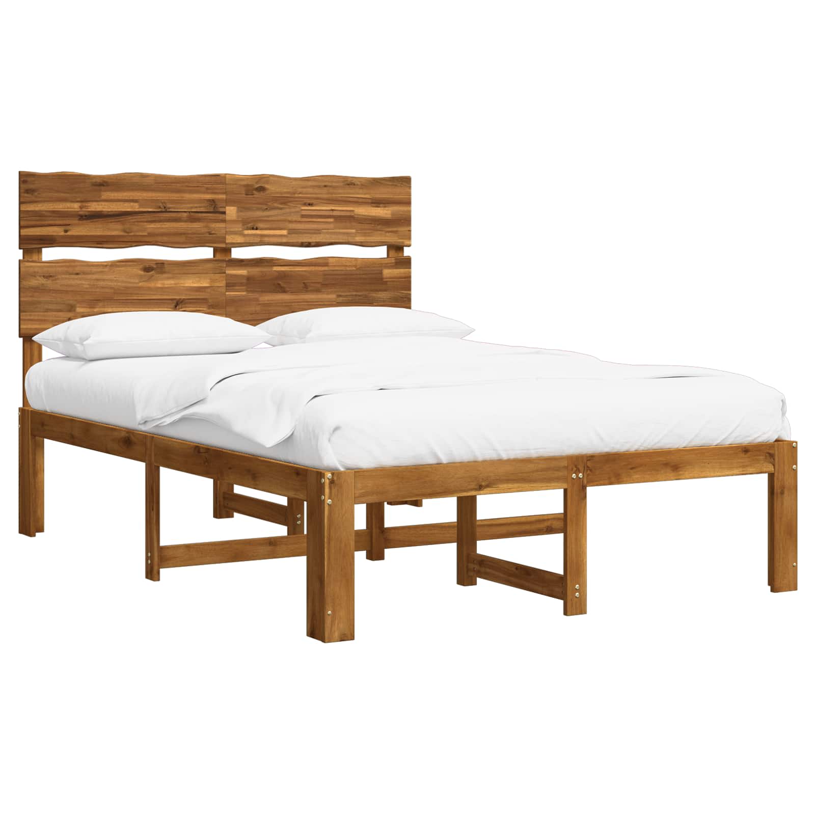 Διπλό Κρεβάτι με Κεφαλάρι ROSTOCK Φυσικό 150 x 200 cm - Pakobazaar