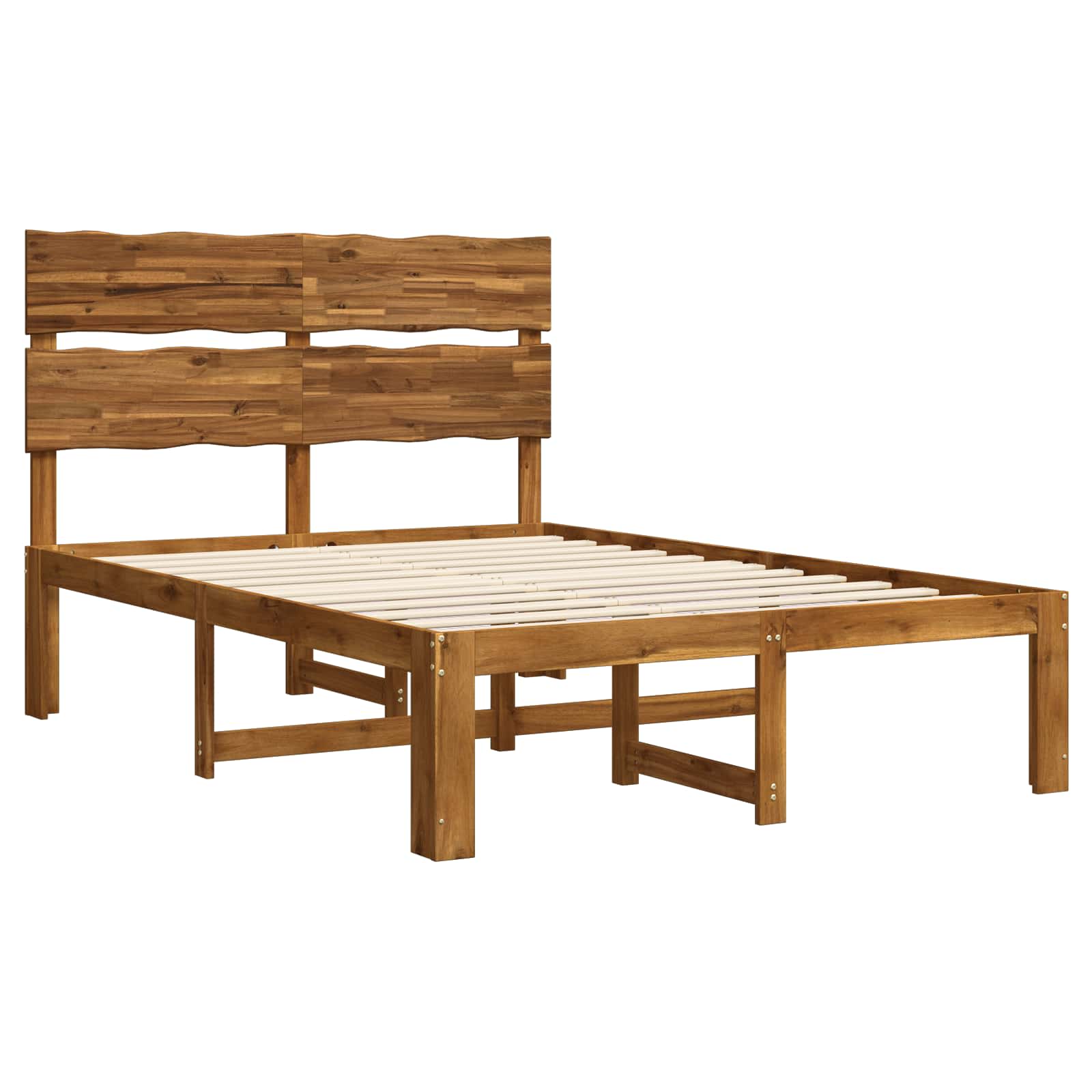 Διπλό Κρεβάτι με Κεφαλάρι ROSTOCK Φυσικό 150 x 200 cm - Pakobazaar
