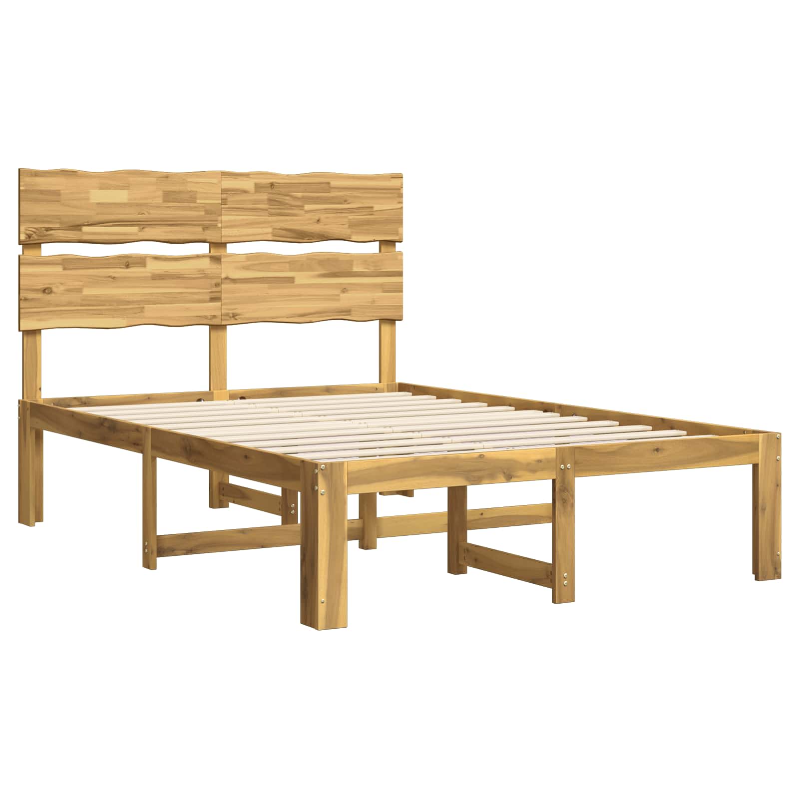 Διπλό Κρεβάτι με Κεφαλάρι ROSTOCK Λευκό 150 x 200 cm - Pakobazaar