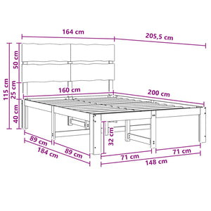 Διπλό Κρεβάτι με Κεφαλάρι ROSTOCK Λευκό 160 x 200 cm - Pakobazaar