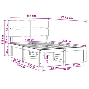 Διπλό Κρεβάτι με Κεφαλάρι ROSTOCK Λευκό 180 x 200 cm - Pakobazaar