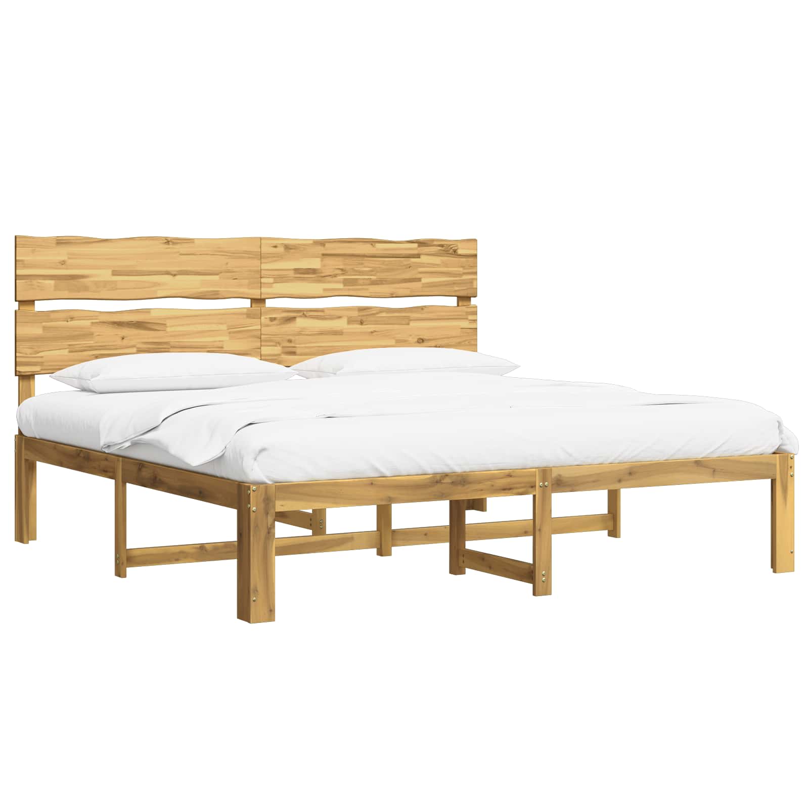 Διπλό Κρεβάτι με Κεφαλάρι ROSTOCK Λευκό 200 x 200 cm - Pakobazaar