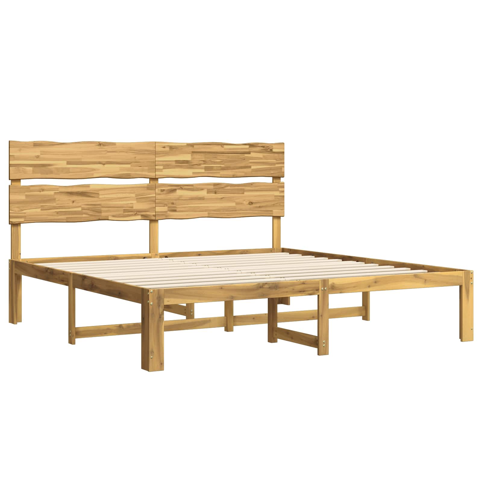 Διπλό Κρεβάτι με Κεφαλάρι ROSTOCK Λευκό 200 x 200 cm - Pakobazaar