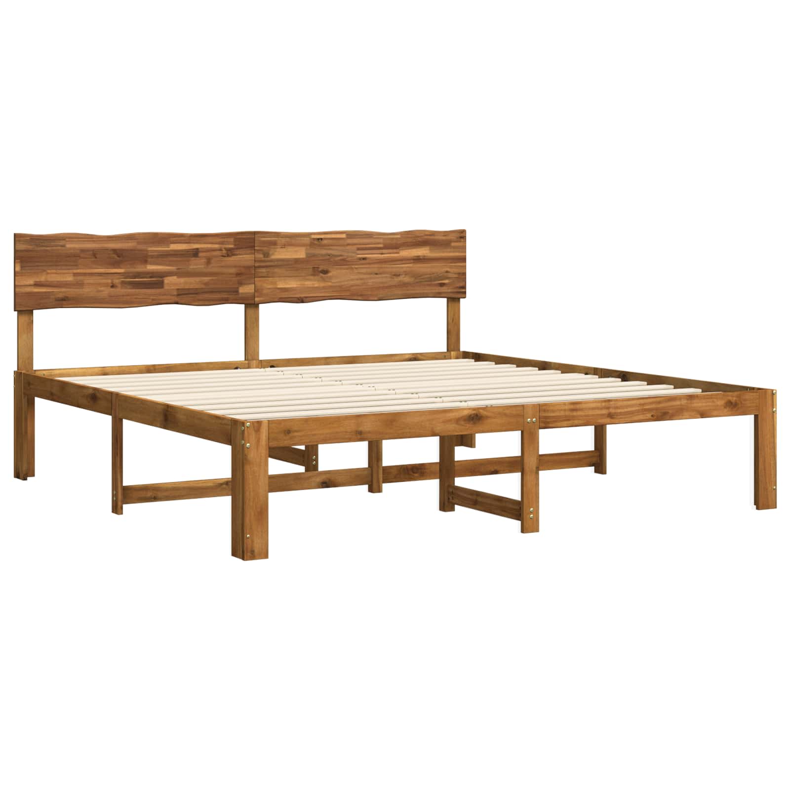 Διπλό Κρεβάτι με Κεφαλάρι ROSTOCK Φυσικό 193 x 203 cm - Pakobazaar