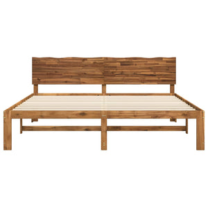 Διπλό Κρεβάτι με Κεφαλάρι ROSTOCK Φυσικό 193 x 203 cm - Pakobazaar