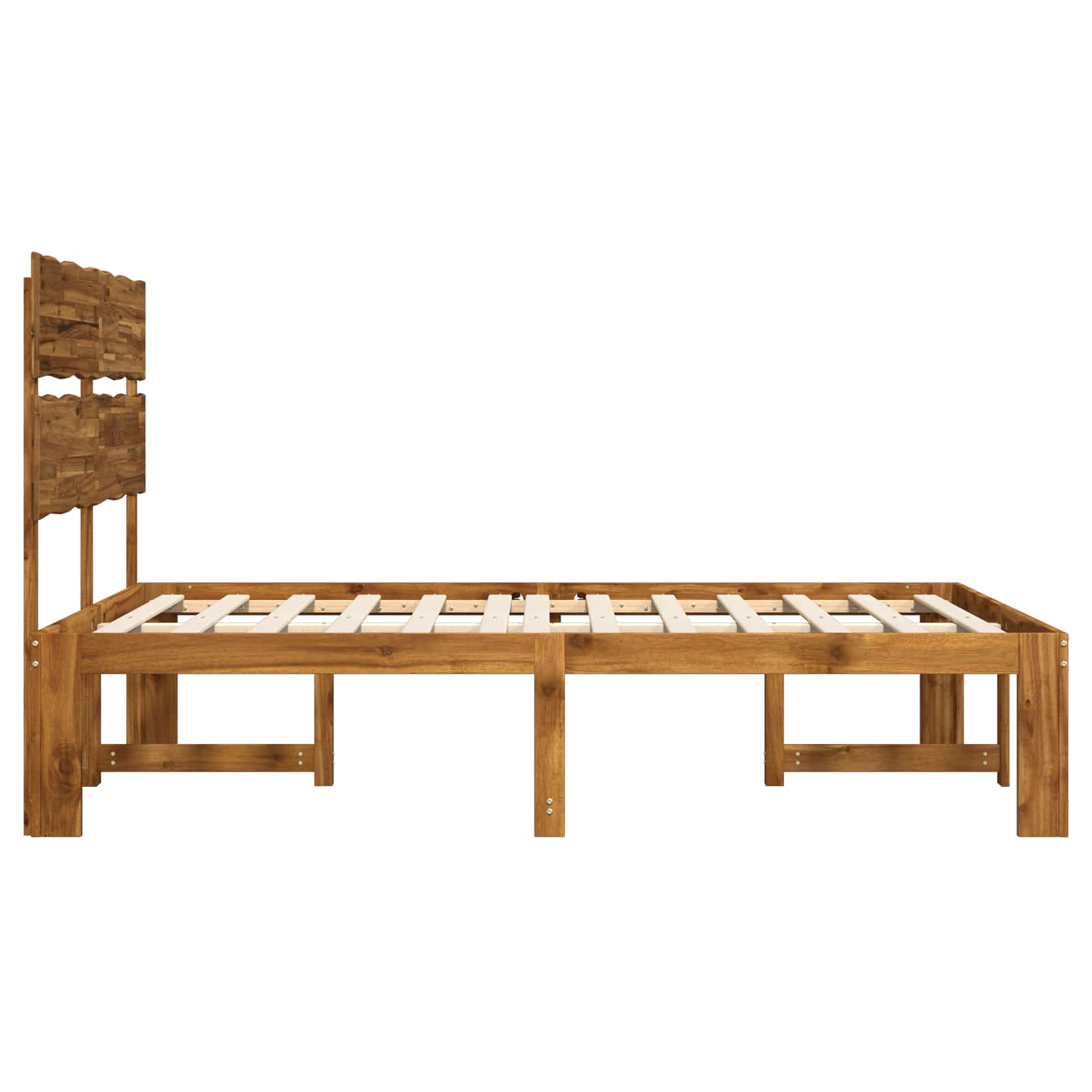 Διπλό Κρεβάτι με Κεφαλάρι ROSTOCK Φυσικό 137 x 190 cm
