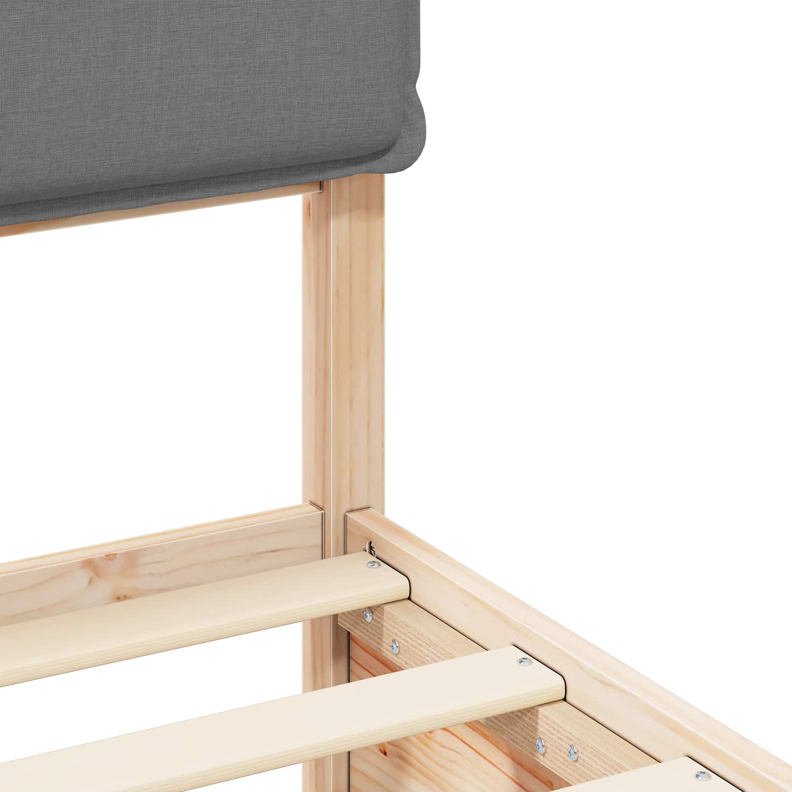 Σκελετός Κρεβατιού με Επενδεδυμένο Κεφαλάρι Ανοιχτό γκρι