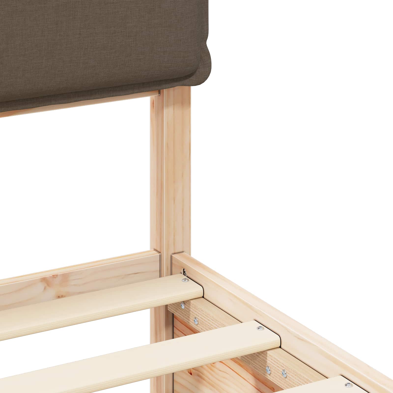 Σκελετός Κρεβατιού με Επενδεδυμένο Κεφαλάρι Taupe 120 x 200 cm