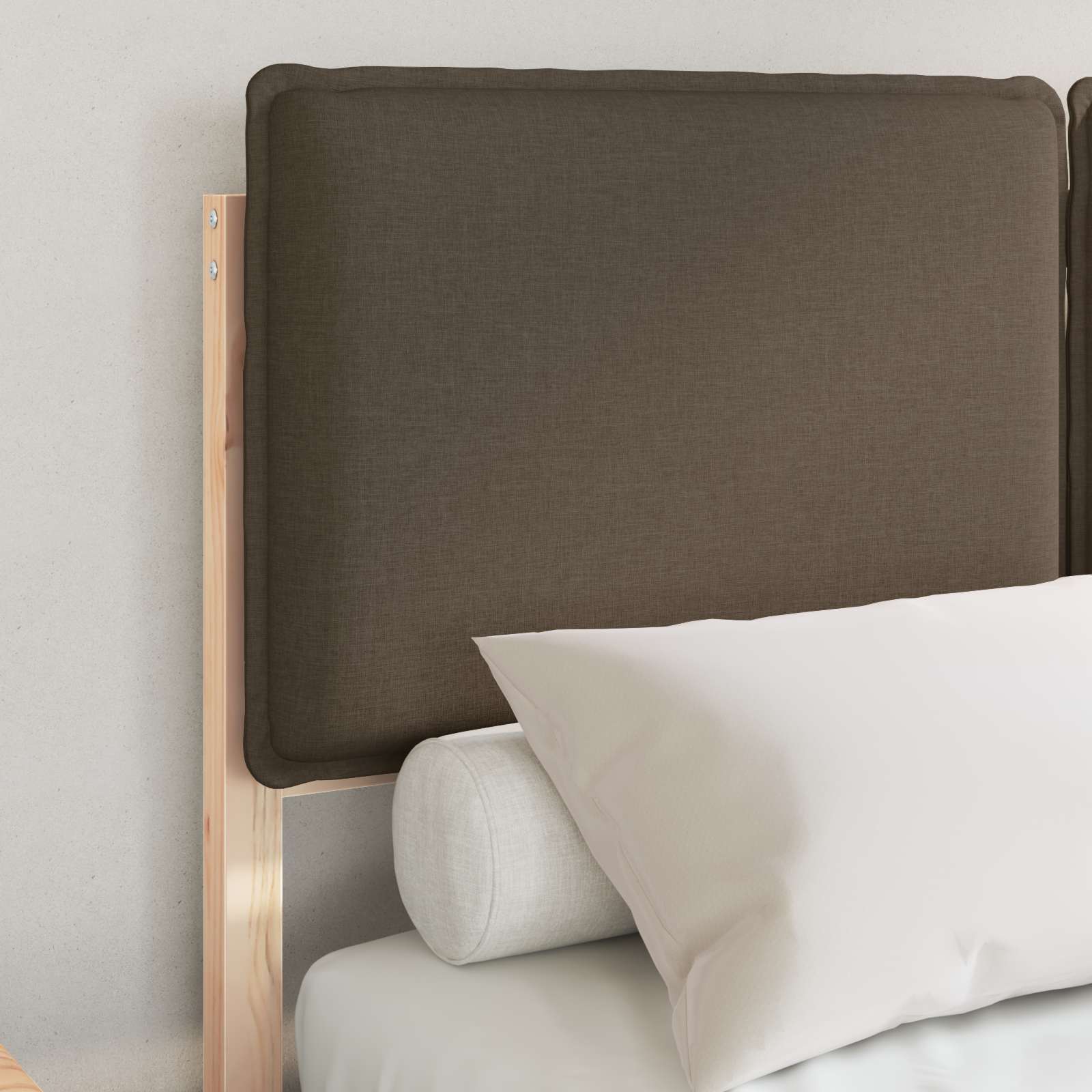 Σκελετός Κρεβατιού με Επενδεδυμένο Κεφαλάρι Taupe 120 x 200 cm