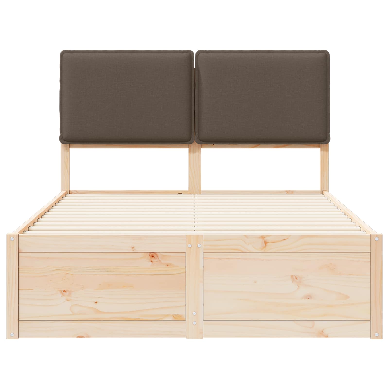 Σκελετός Κρεβατιού με Επενδεδυμένο Κεφαλάρι Taupe 120 x 200 cm