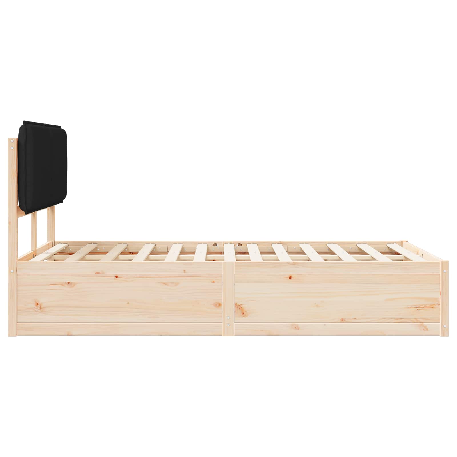 Σκελετός Κρεβατιού με Επενδεδυμένο Κεφαλάρι Μαύρο 120 x 190 cm