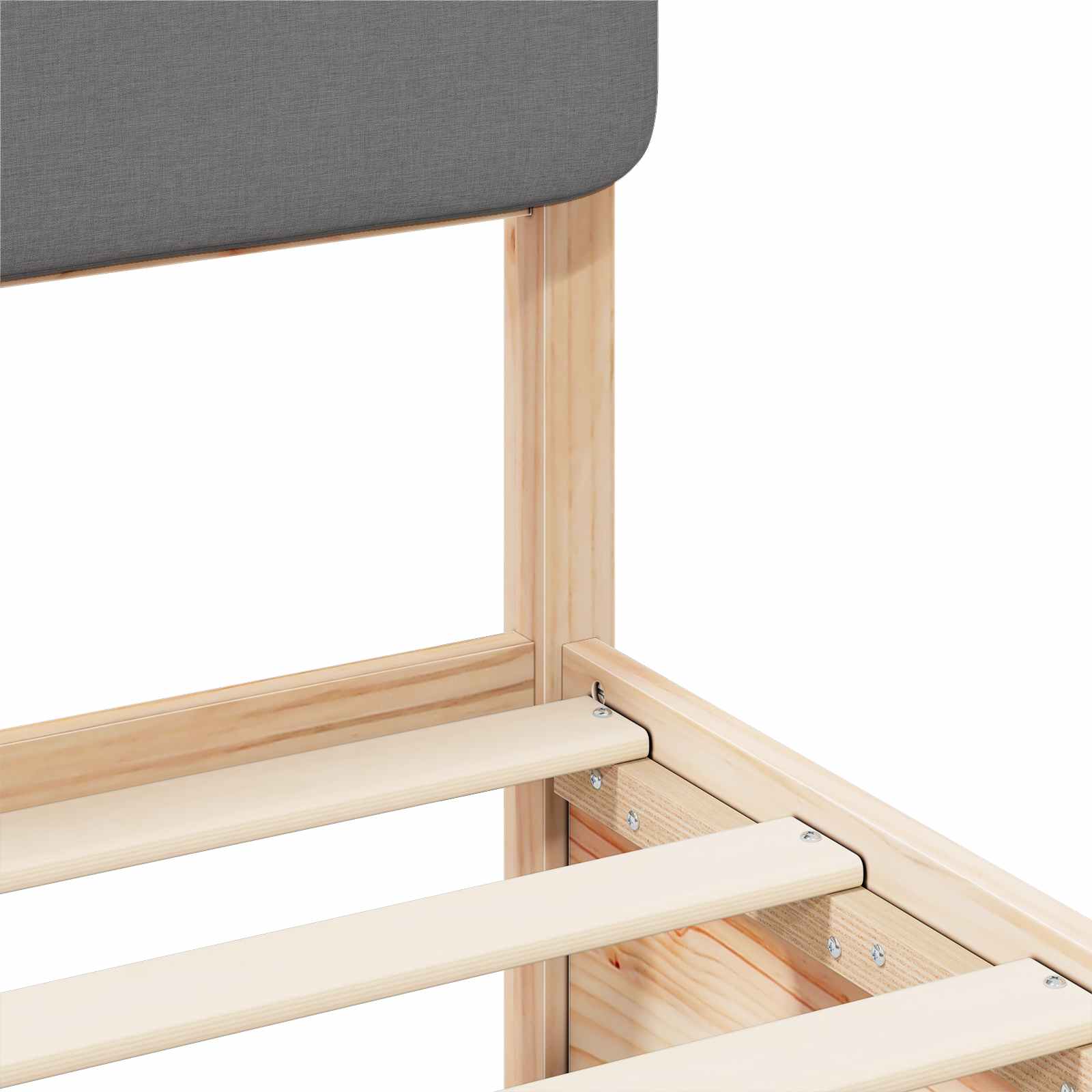 Σκελετός Κρεβατιού με Επενδεδυμένο Κεφαλάρι Ανοιχτό γκρι