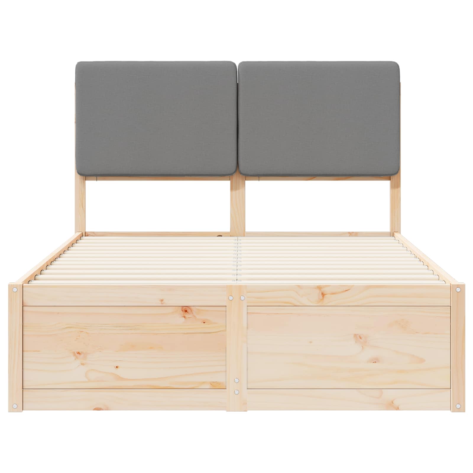 Σκελετός Κρεβατιού με Επενδεδυμένο Κεφαλάρι Ανοιχτό γκρι