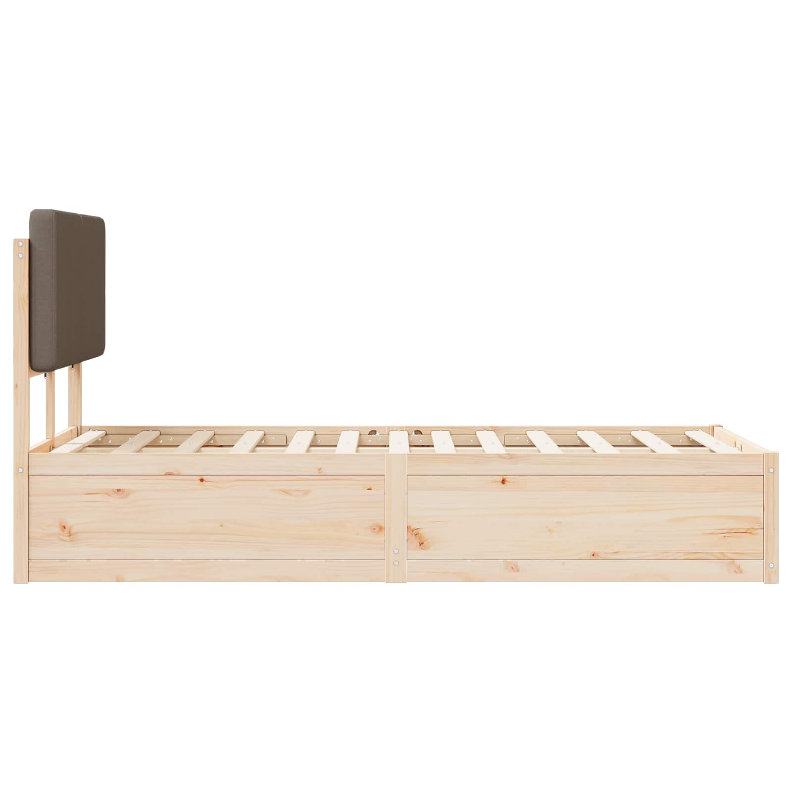 Σκελετός Κρεβατιού με Επενδεδυμένο Κεφαλάρι Taupe 120 x 190 cm