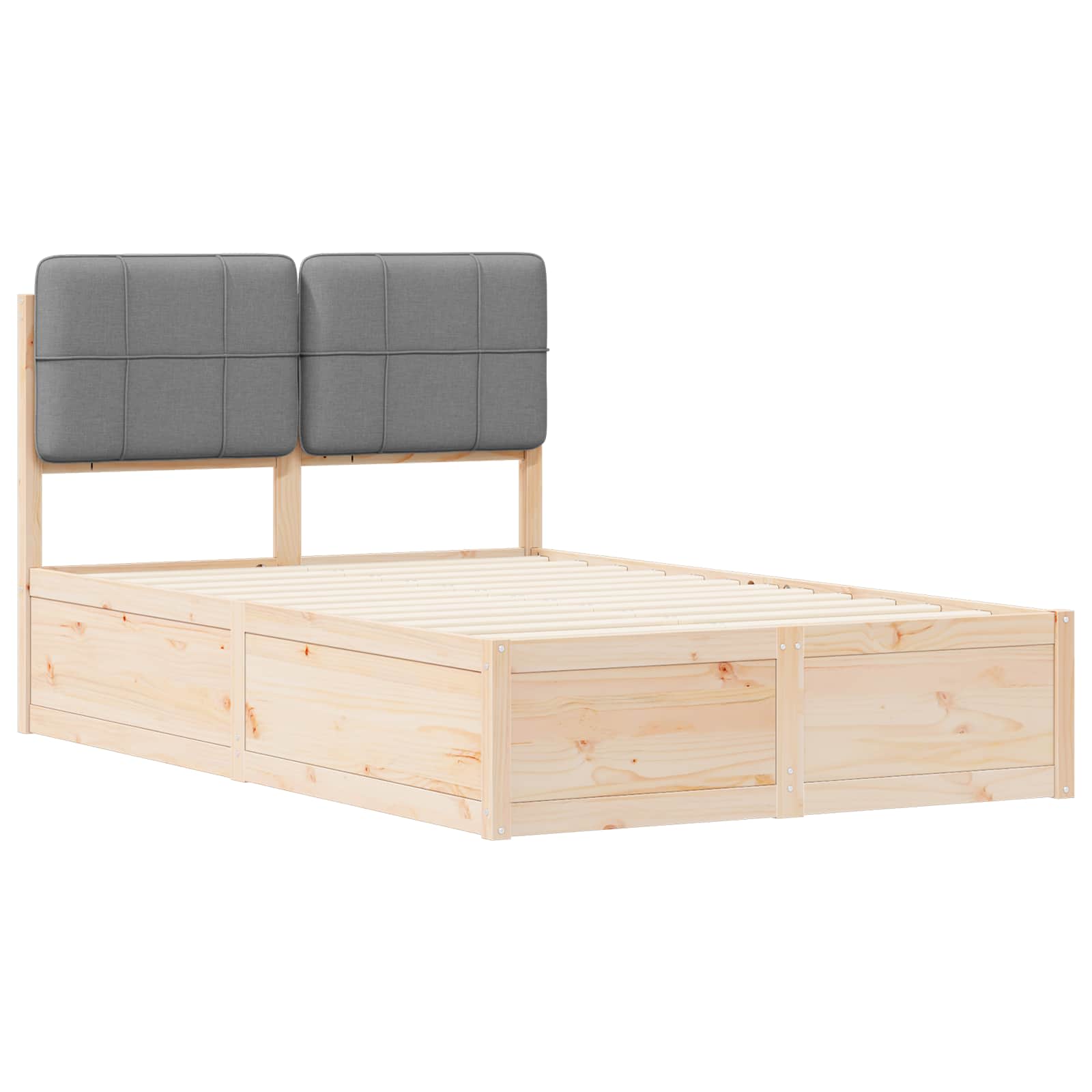 Σκελετός Κρεβατιού με Επενδεδυμένο Κεφαλάρι Ανοιχτό γκρι