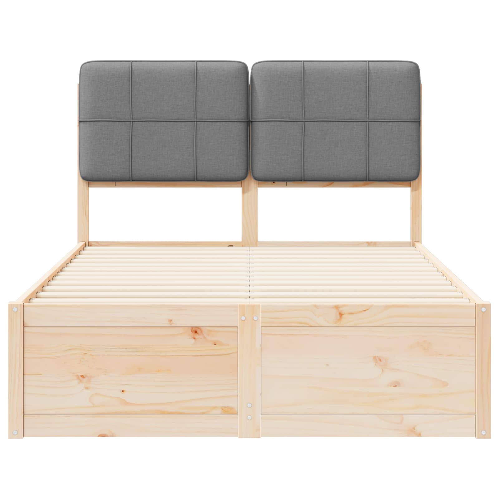 Σκελετός Κρεβατιού με Επενδεδυμένο Κεφαλάρι Ανοιχτό γκρι