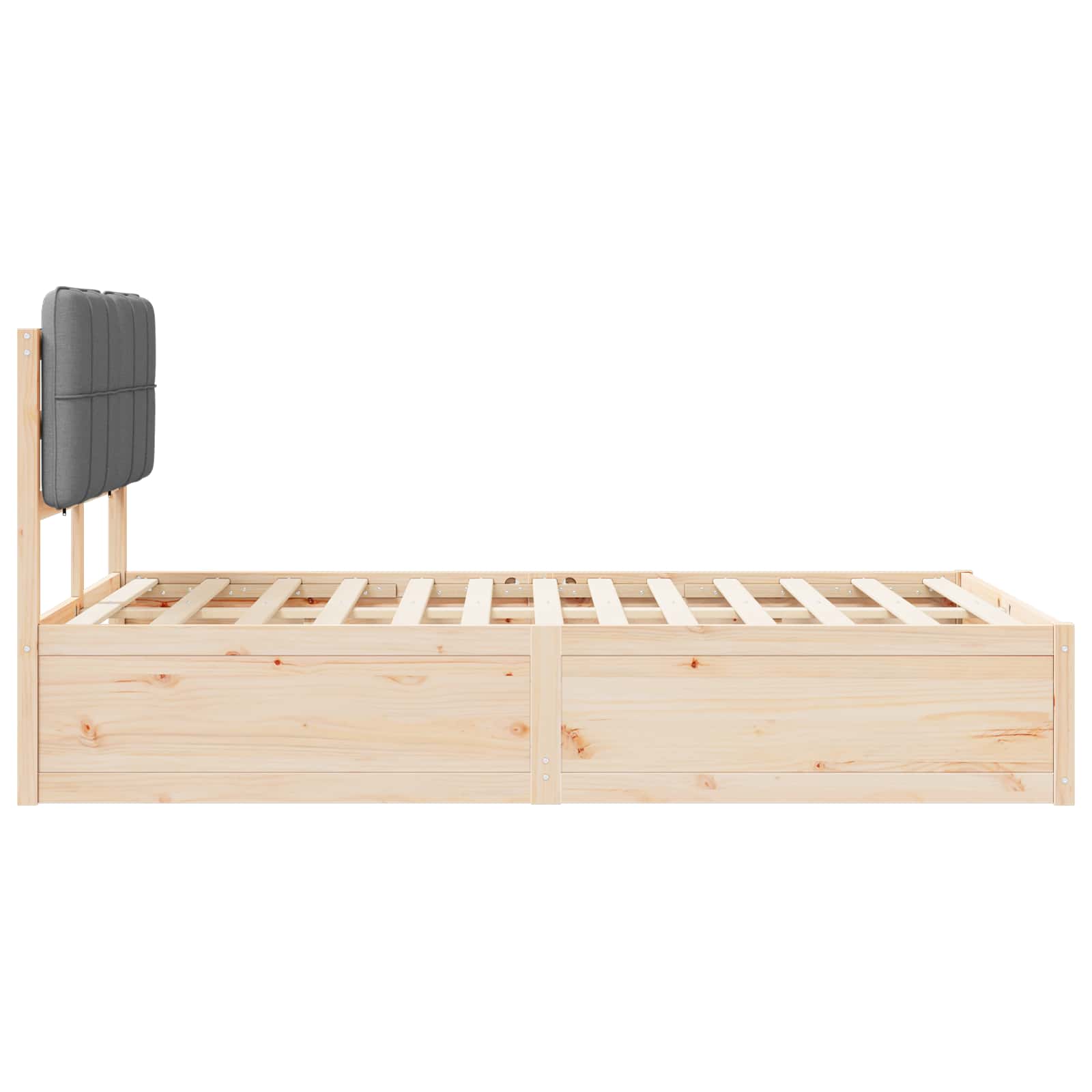 Σκελετός Κρεβατιού με Επενδεδυμένο Κεφαλάρι Ανοιχτό γκρι