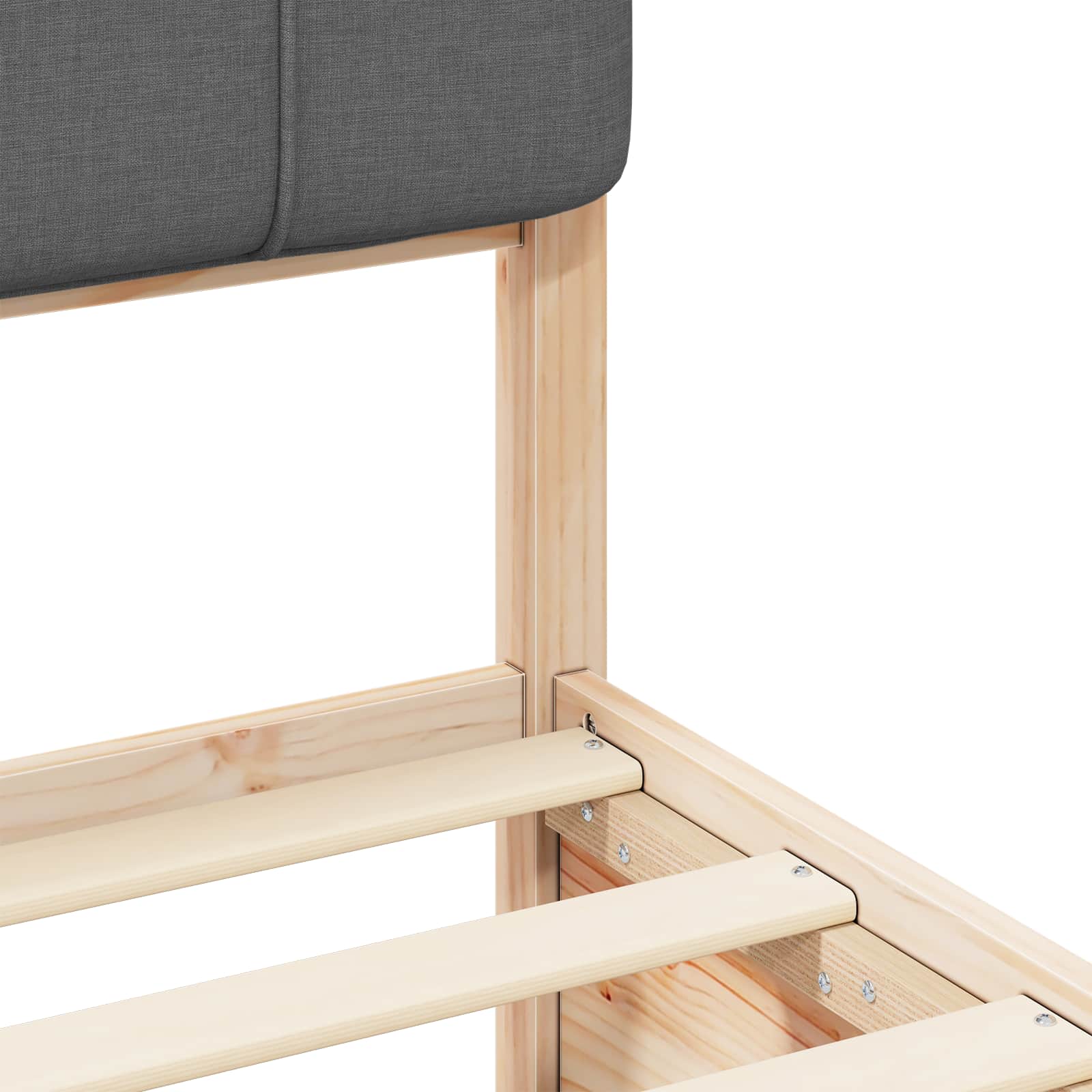 Σκελετός Κρεβατιού με Επενδεδυμένο Κεφαλάρι Σκούρο Γκρι