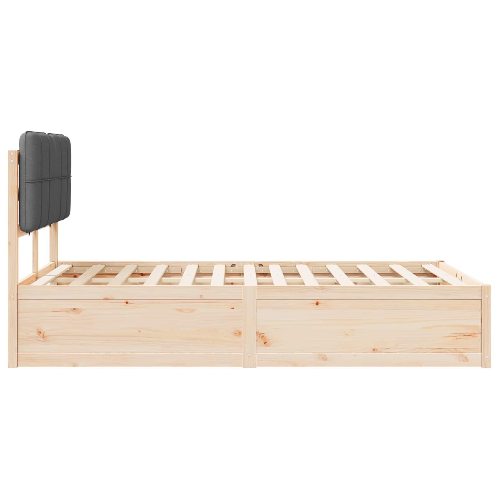 Σκελετός Κρεβατιού με Επενδεδυμένο Κεφαλάρι Σκούρο Γκρι