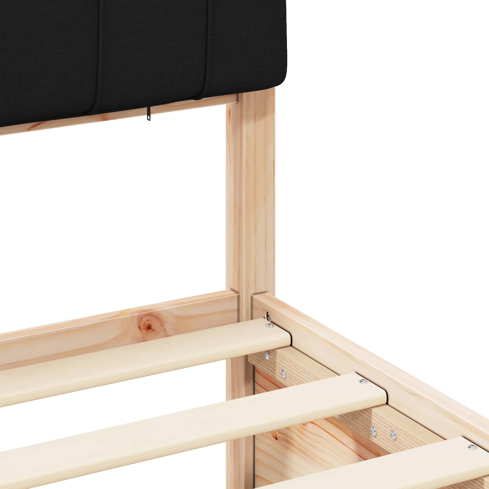 Σκελετός Κρεβατιού με Επενδεδυμένο Κεφαλάρι Μαύρο 120 x 200 cm