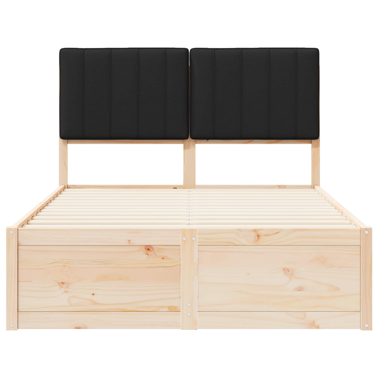 Σκελετός Κρεβατιού με Επενδεδυμένο Κεφαλάρι Μαύρο 120 x 200 cm