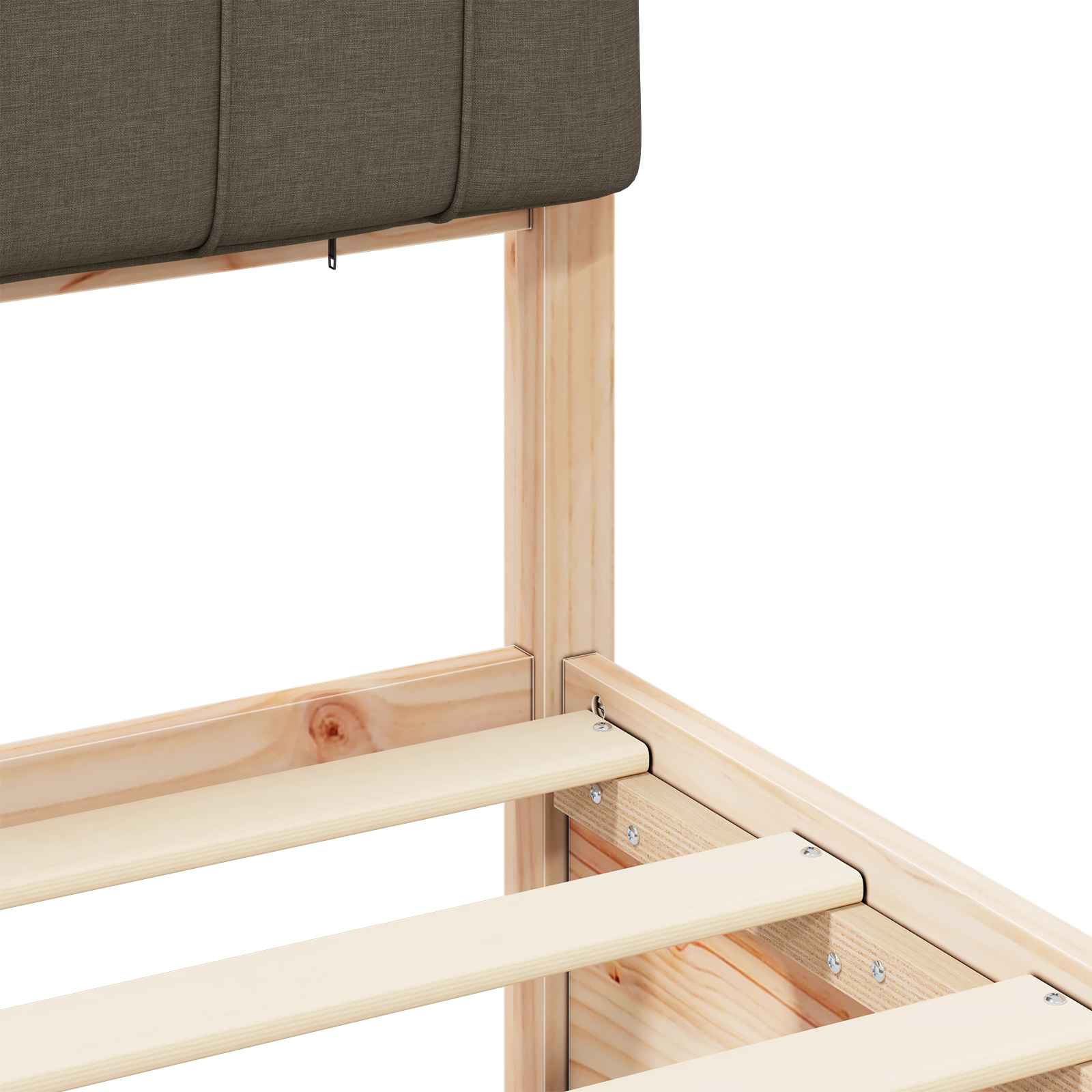 Σκελετός Κρεβατιού με Επενδεδυμένο Κεφαλάρι Taupe 120 x 200 cm