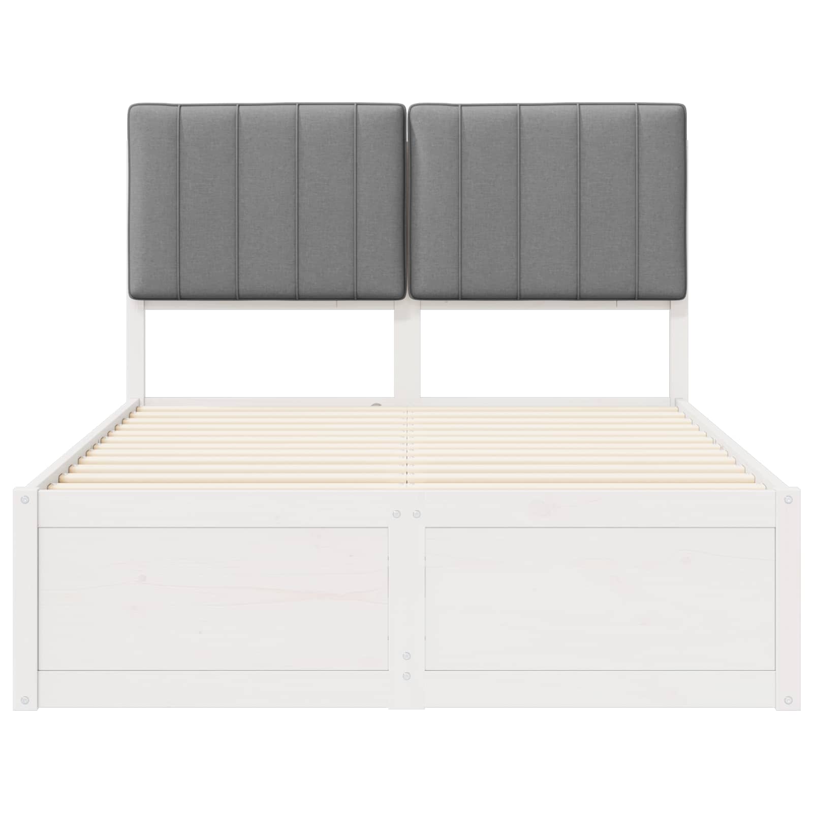 Σκελετός Κρεβατιού με Επενδεδυμένο Κεφαλάρι Ανοιχτό γκρι