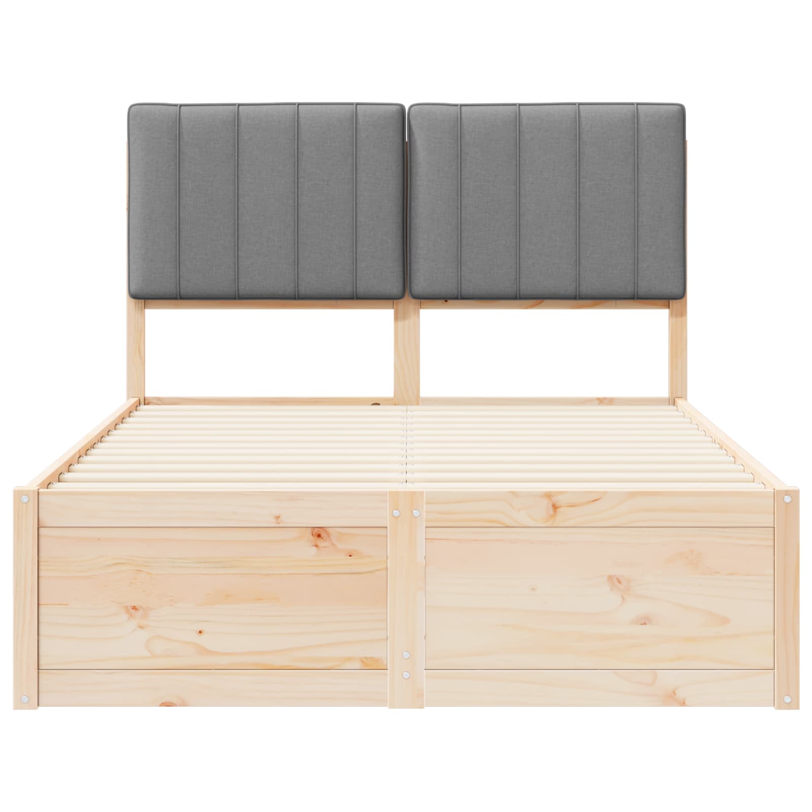 Σκελετός Κρεβατιού με Επενδεδυμένο Κεφαλάρι Ανοιχτό γκρι