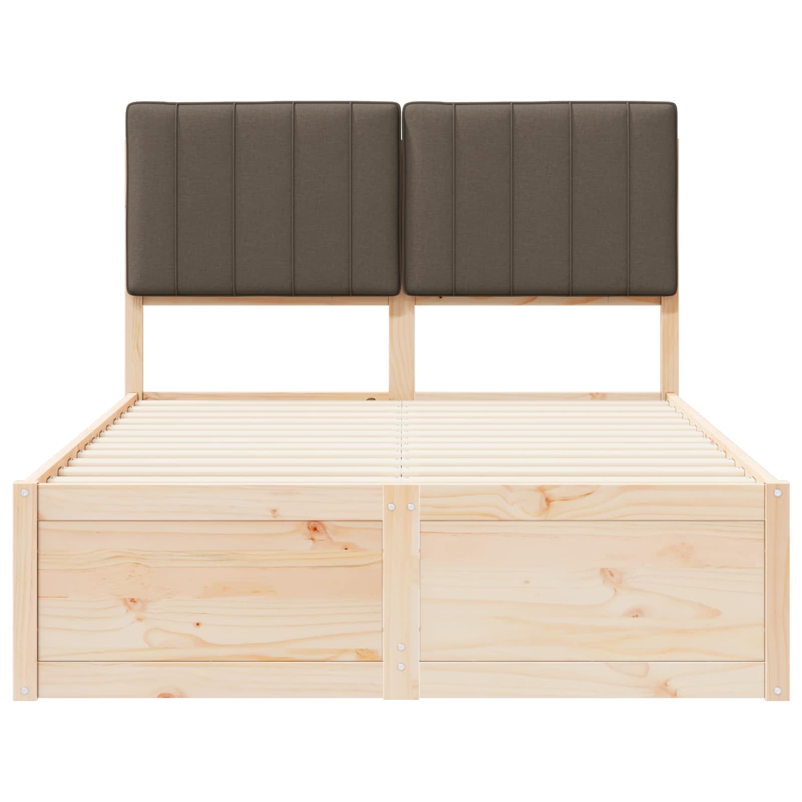 Σκελετός Κρεβατιού με Επενδεδυμένο Κεφαλάρι Taupe 120 x 190 cm